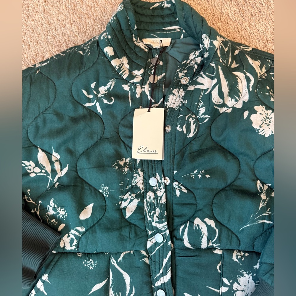 Teal Floral Bomber - Picture 4 of 9